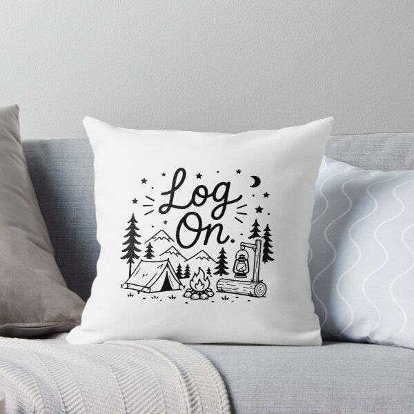 Item preview, Log On Campfire Anti-Tech Camping Vacation designed and sold by gunaone-design.