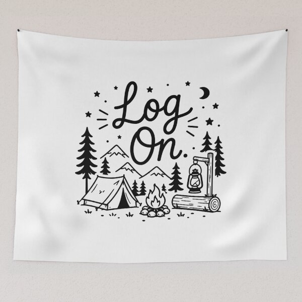 Item preview, Log On Campfire Anti-Tech Camping Vacation designed and sold by gunaone-design.