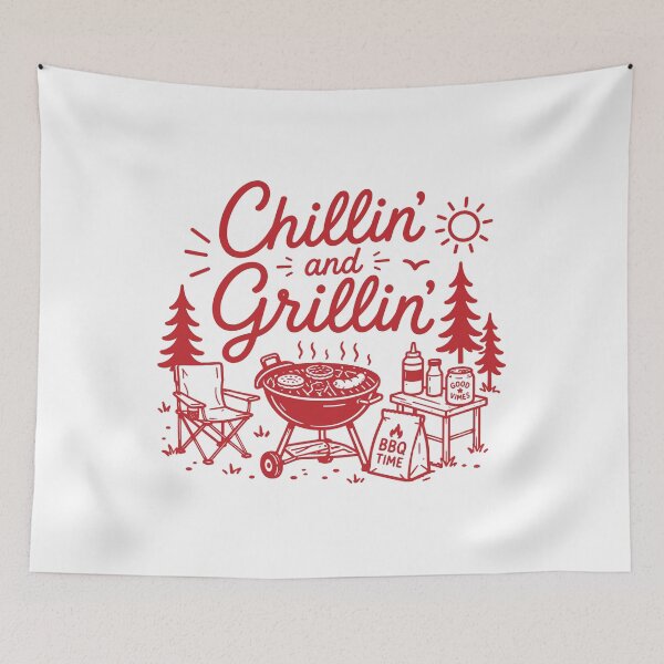 Item preview, Chillin' and Grillin' BBQ Dad Funny Barbecue designed and sold by gunaone-design.