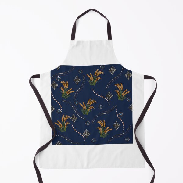 Item preview, Rice Plant Seamless Pattern with Golden Rice Ears, Asian Botanical Folk Textile designed and sold by Lannanun.