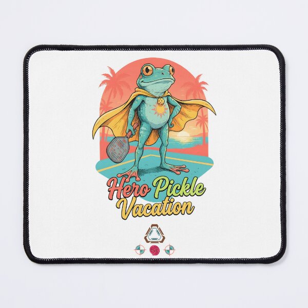 Item preview, Hero Pickle Vacation - Comic-Style Superhero Frog Pickleball Player designed and sold by Whimsy Trail Co.