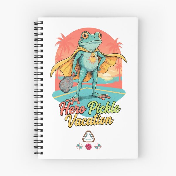 Item preview, Hero Pickle Vacation - Comic-Style Superhero Frog Pickleball Player designed and sold by Whimsy Trail Co.