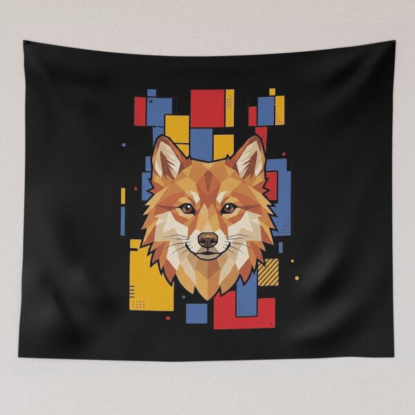 Item preview, Funny Finnish Spitz Colorful Blocks Geometric Art Mom Dad Kids designed and sold by FurryHavenPH.