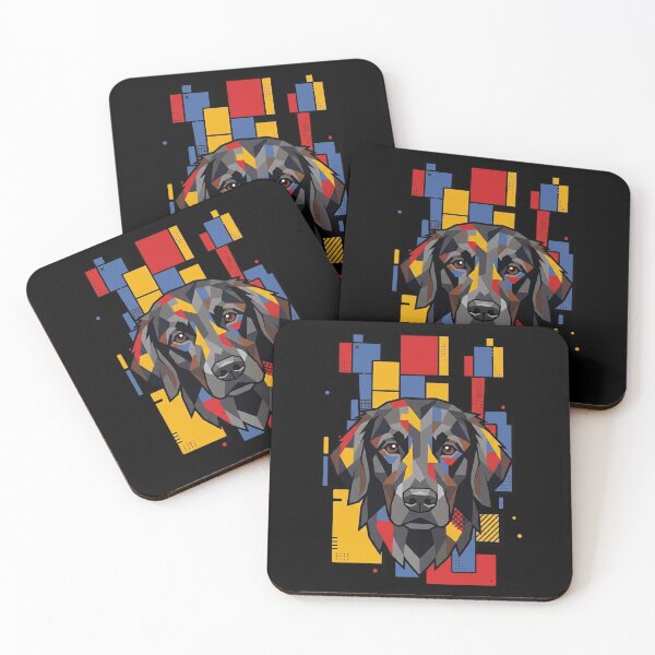 Item preview, Funny Flat Coated Retriever Colorful Blocks Geometric Art Mom Dad Kids designed and sold by FurryHavenPH.