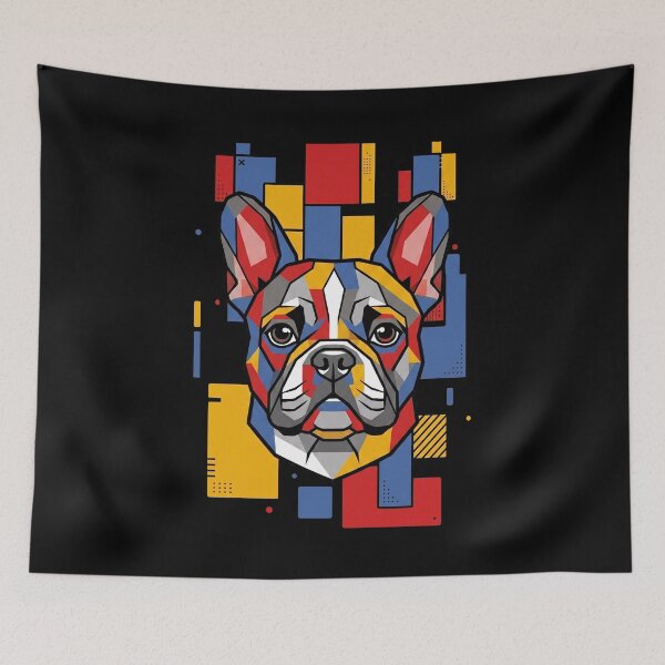 Item preview, Funny French Bulldog Colorful Blocks Geometric Art Mom Dad Kids designed and sold by FurryHavenPH.
