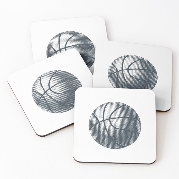 Item preview, Charcoal Basketball Line Art Illustration designed and sold by pattern-archive.