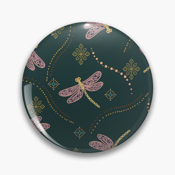 Item preview, Dragonfly Seamless Pattern with Delicate Folk Ornament, Nature Inspired Textile  designed and sold by Lannanun.
