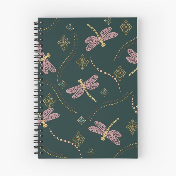 Item preview, Dragonfly Seamless Pattern with Delicate Folk Ornament, Nature Inspired Textile  designed and sold by Lannanun.