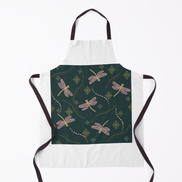 Item preview, Dragonfly Seamless Pattern with Delicate Folk Ornament, Nature Inspired Textile  designed and sold by Lannanun.