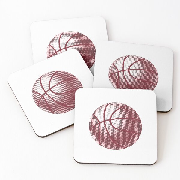 Item preview, Burgundy Basketball Line Art Illustration designed and sold by pattern-archive.