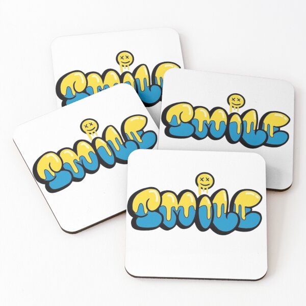 Item preview, Smile Drip Graffiti Street Art Yellow Blue Melted Smiley designed and sold by Jo Graphics.