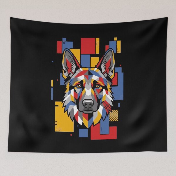 Item preview, Funny German Shepherd Colorful Blocks Geometric Art Mom Dad Kids designed and sold by FurryHavenPH.