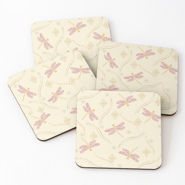 Item preview, Dragonfly Seamless Pattern with Delicate Folk Ornament, Nature Inspired Textile designed and sold by Lannanun.