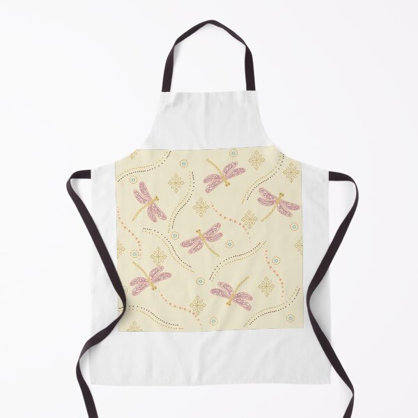 Item preview, Dragonfly Seamless Pattern with Delicate Folk Ornament, Nature Inspired Textile designed and sold by Lannanun.