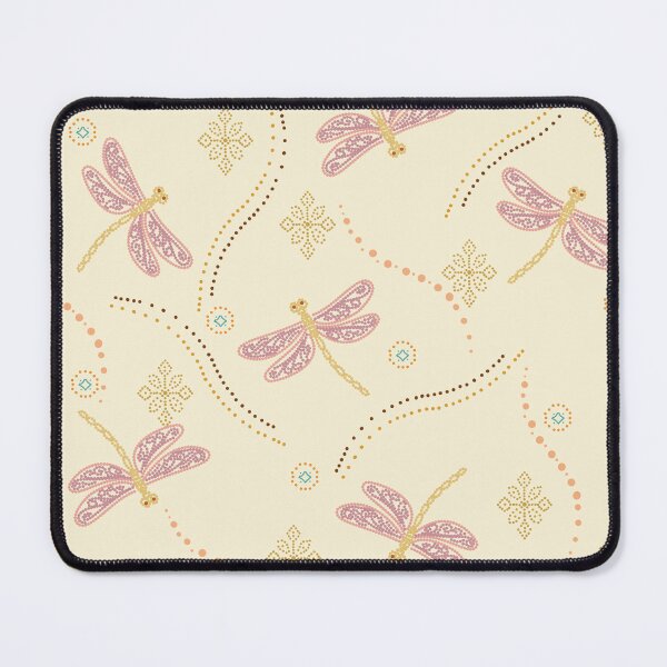 Item preview, Dragonfly Seamless Pattern with Delicate Folk Ornament, Nature Inspired Textile designed and sold by Lannanun.
