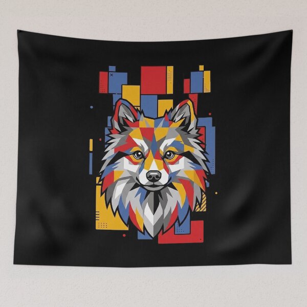 Item preview, Funny German Spitz Colorful Blocks Geometric Art Mom Dad Kids designed and sold by FurryHavenPH.