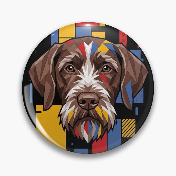 Item preview, Funny German Wirehaired Pointer Colorful Blocks Geometric Art Mom Dad Kids designed and sold by FurryHavenPH.