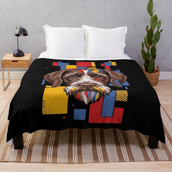 Item preview, Funny German Wirehaired Pointer Colorful Blocks Geometric Art Mom Dad Kids designed and sold by FurryHavenPH.