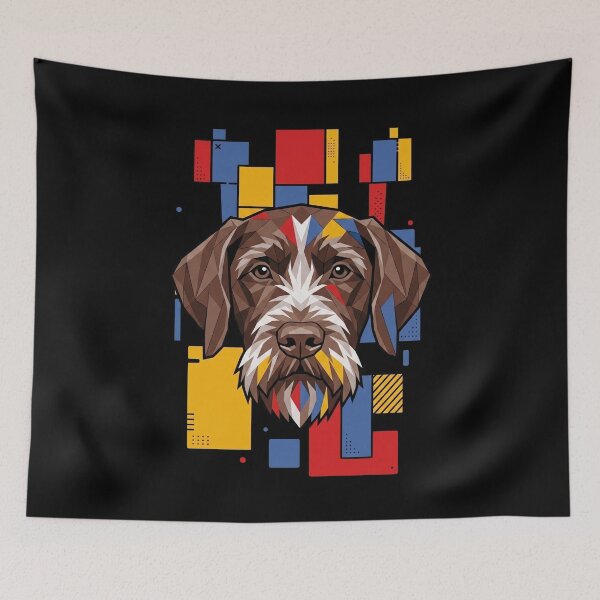 Item preview, Funny German Wirehaired Pointer Colorful Blocks Geometric Art Mom Dad Kids designed and sold by FurryHavenPH.