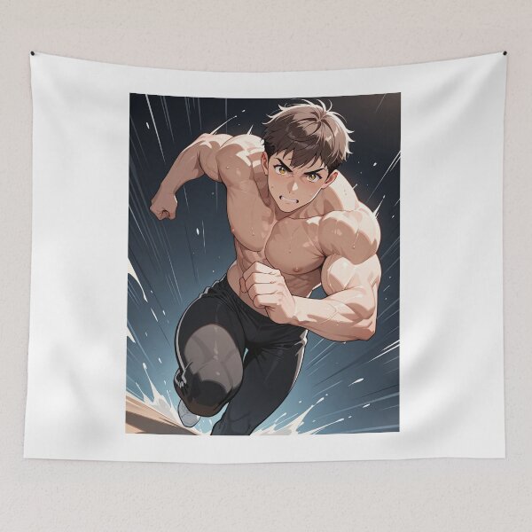 Item preview, Manga - Muscular Shonen Hero, Athlete in Dynamic Action designed and sold by AnimeShin.