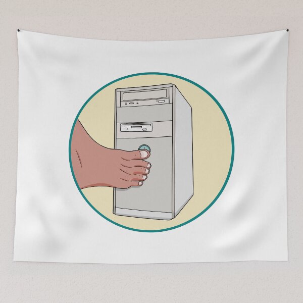 Item preview, Retro 90s PC Power Button Toe Press Funny Tech Nostalgia designed and sold by shopdiego.