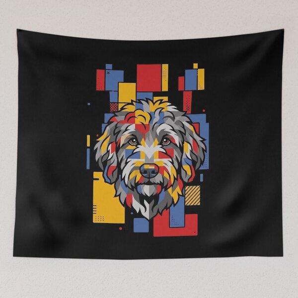 Item preview, Funny Goldendoodle Colorful Blocks Geometric Art Mom Dad Kids designed and sold by FurryHavenPH.