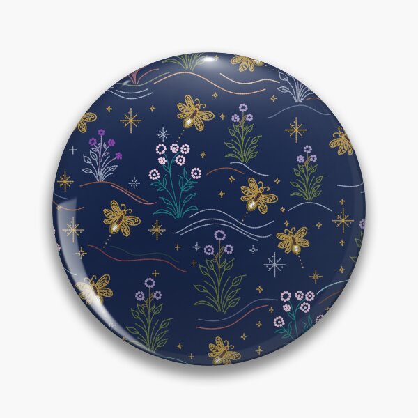 Item preview, Firefly Seamless Pattern with Delicate Folk Ornament, Nature Inspired Textile designed and sold by Lannanun.
