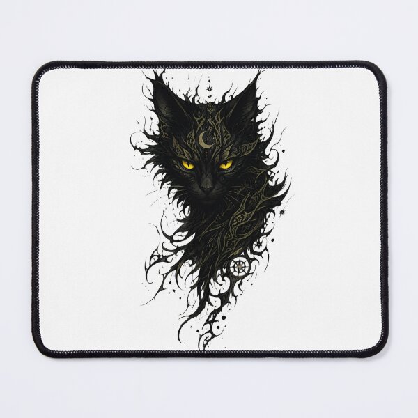 Item preview, Mystical Crescent Moon Black Cat | Occult Celestial Witchy Gothic Art designed and sold by BlackCat Vibe.