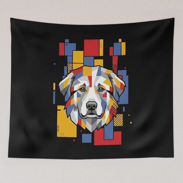 Item preview, Funny Great Pyrenees Colorful Blocks Geometric Art Mom Dad Kids designed and sold by FurryHavenPH.