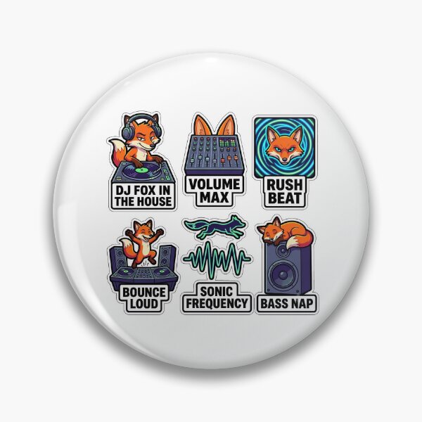 Item preview, Vintage Fox DJ Turntable Sticker Pack - Retro 90s Techno Beats Puns designed and sold by SimpleP.