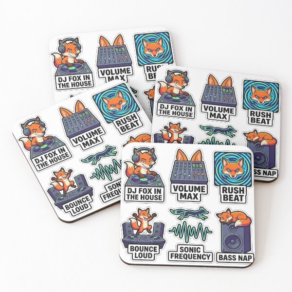 Item preview, Vintage Fox DJ Turntable Sticker Pack - Retro 90s Techno Beats Puns designed and sold by SimpleP.