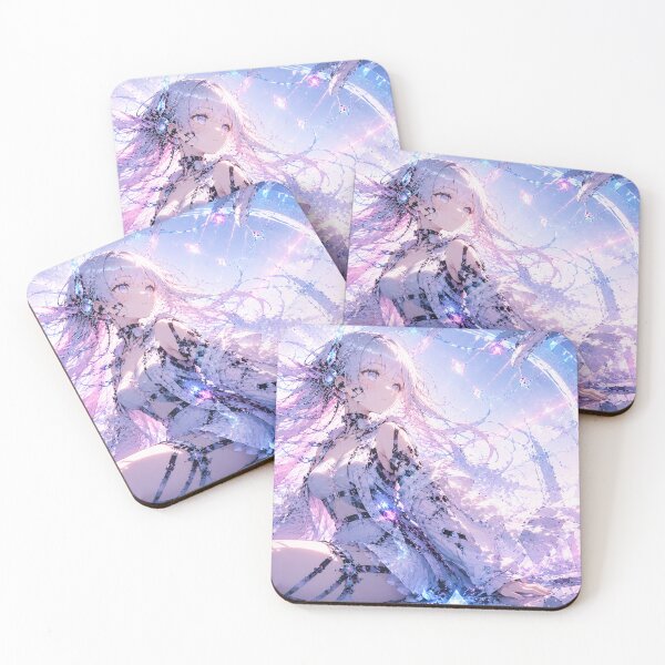 Item preview, Cyberpunk Anime Girl in White and Pink Crystal Light designed and sold by Japan-kanji-ya.