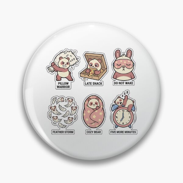 Item preview, Retro Panda Pajama Sticker Pack - Vintage 90s Sleepover Party Puns designed and sold by SimpleP.