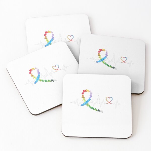 Item preview, Autism Awareness Ribbon Heartbeat | Rainbow Ribbon Heart Line PNG | Neurodiversity Design  designed and sold by EpicThreadCo .