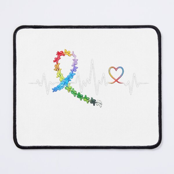 Item preview, Autism Awareness Ribbon Heartbeat | Rainbow Ribbon Heart Line PNG | Neurodiversity Design designed and sold by EpicThreadCo .