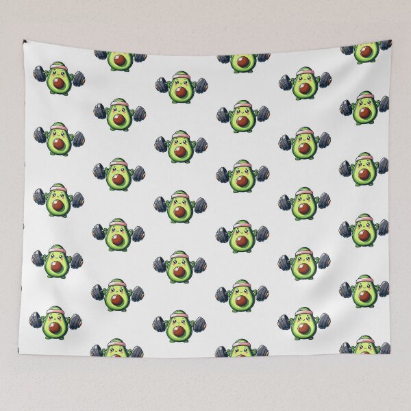 Item preview, Cute Avocado Lifting Weights Gym Fitness Sticker designed and sold by Jo Graphics.