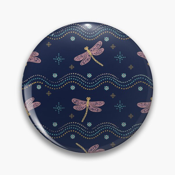 Item preview, Dragonfly Seamless Pattern with Delicate Folk Ornament, Nature Inspired Textile designed and sold by Lannanun.