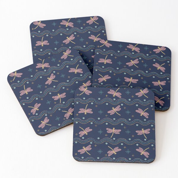 Item preview, Dragonfly Seamless Pattern with Delicate Folk Ornament, Nature Inspired Textile designed and sold by Lannanun.