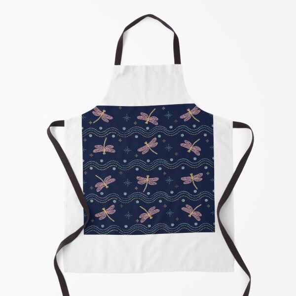 Item preview, Dragonfly Seamless Pattern with Delicate Folk Ornament, Nature Inspired Textile designed and sold by Lannanun.