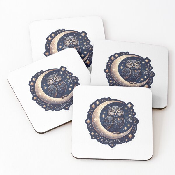 Item preview, Mystic Owl Moon Sticker | Celestial Night Owl Vinyl Decal designed and sold by AdityaShop18.