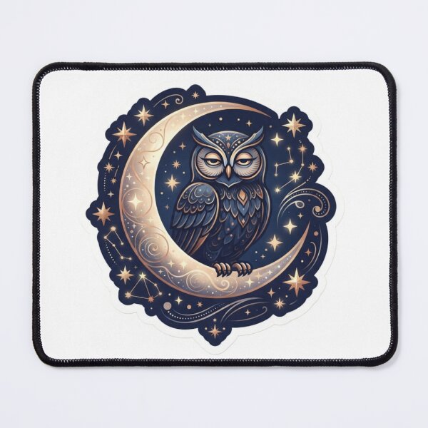 Item preview, Mystic Owl Moon Sticker | Celestial Night Owl Vinyl Decal designed and sold by AdityaShop18.