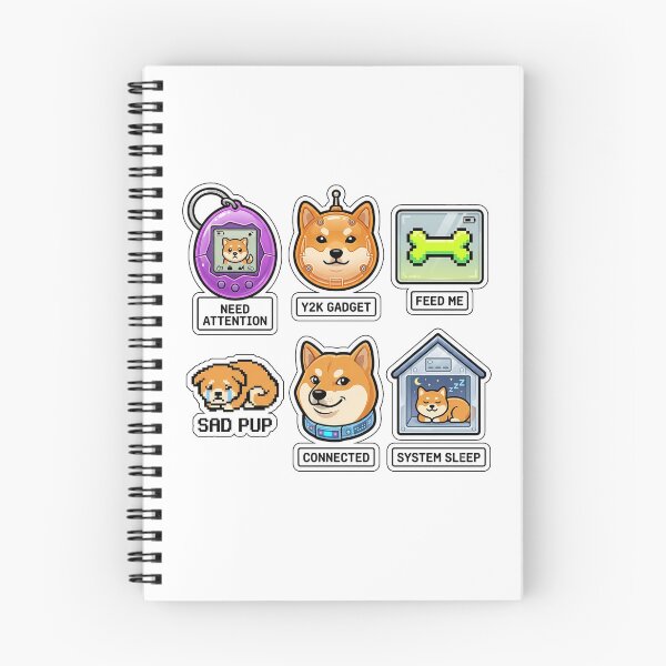 Item preview, Vintage Shiba Virtual Pet Sticker Pack - Retro 2000s Keyring Game Puns designed and sold by SimpleP.