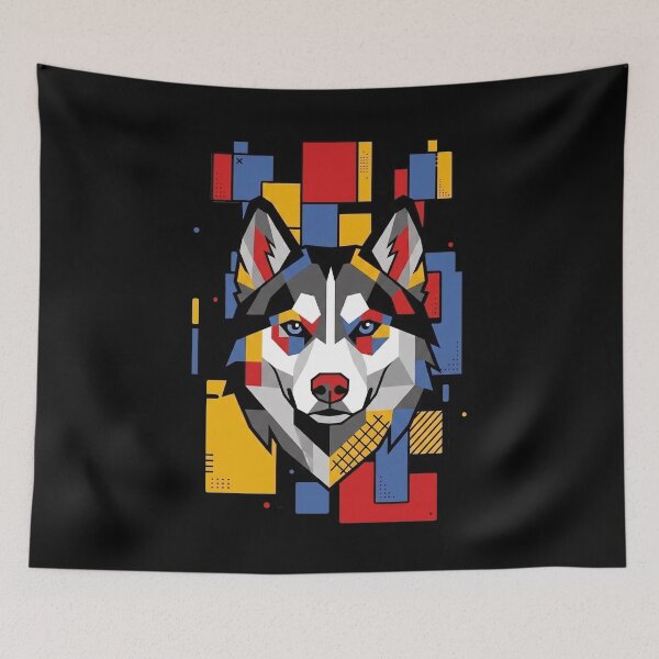 Item preview, Funny Husky Colorful Blocks Geometric Art Mom Dad Kids designed and sold by FurryHavenPH.