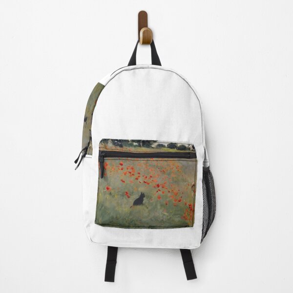 Item preview, Monet Poppy Field Black Cat Impressionism Art designed and sold by PurrfectHome.
