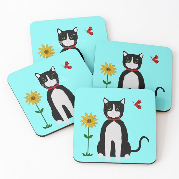 Item preview, Cat with Sunflower and Butterfly designed and sold by Elaine M Hayward .