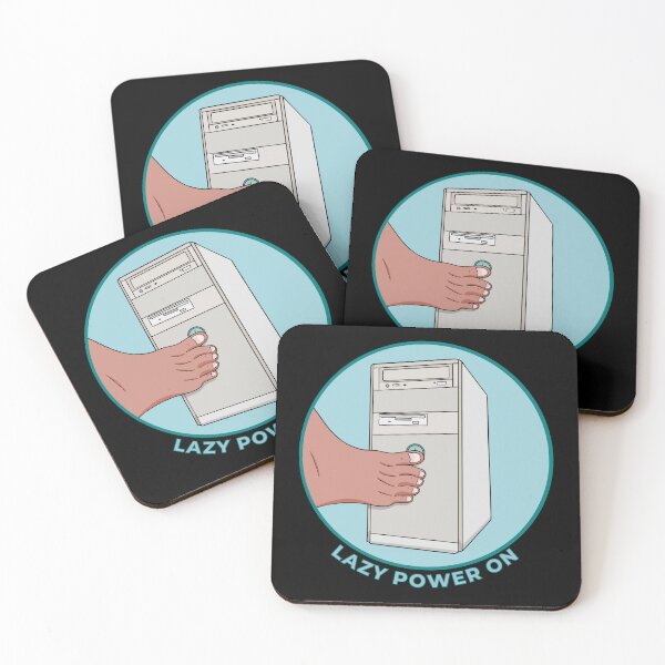 Item preview, Lazy Power On Retro PC Tower Toe Press Funny Tech designed and sold by shopdiego.