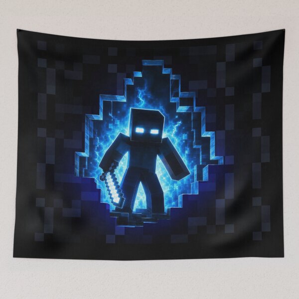 Item preview, Black blocky hole 2d to 3d world minecrafter herobrine halloween art designed and sold by Infdesigner.