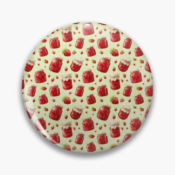 Item preview, Strawberry Jam Green Background Pattern  designed and sold by LouieVanille.
