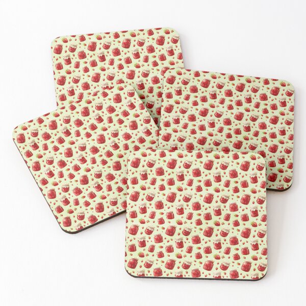Item preview, Strawberry Jam Green Background Pattern  designed and sold by LouieVanille.