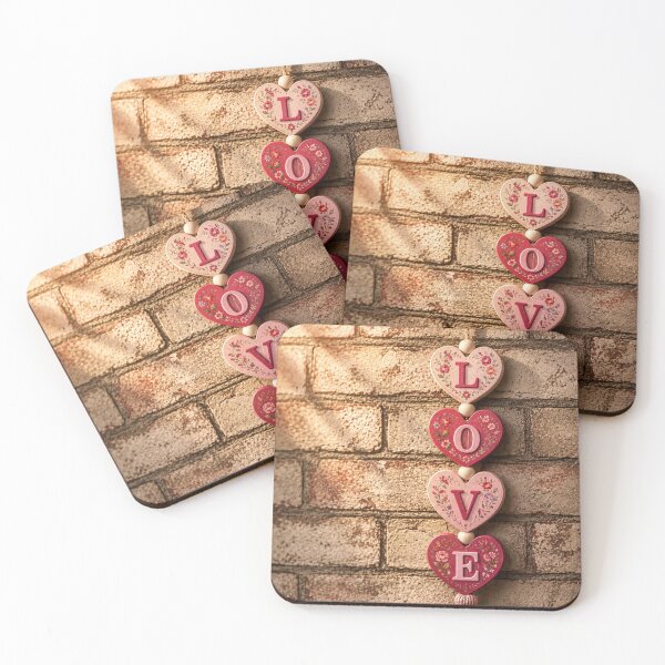 Item preview, Rustic Floral LOVE Heart Garland designed and sold by Kimberly Palmer.